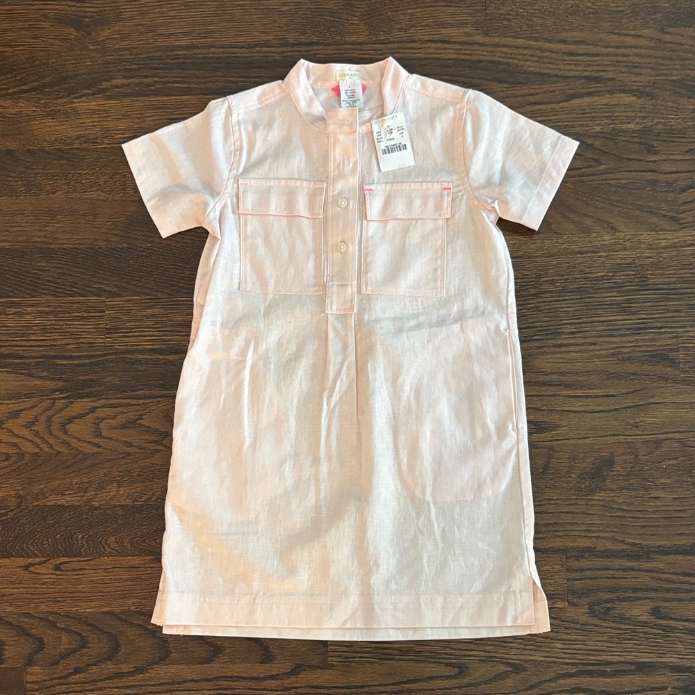 New Crewcuts Light Pink Linen Blend Dress, size 5